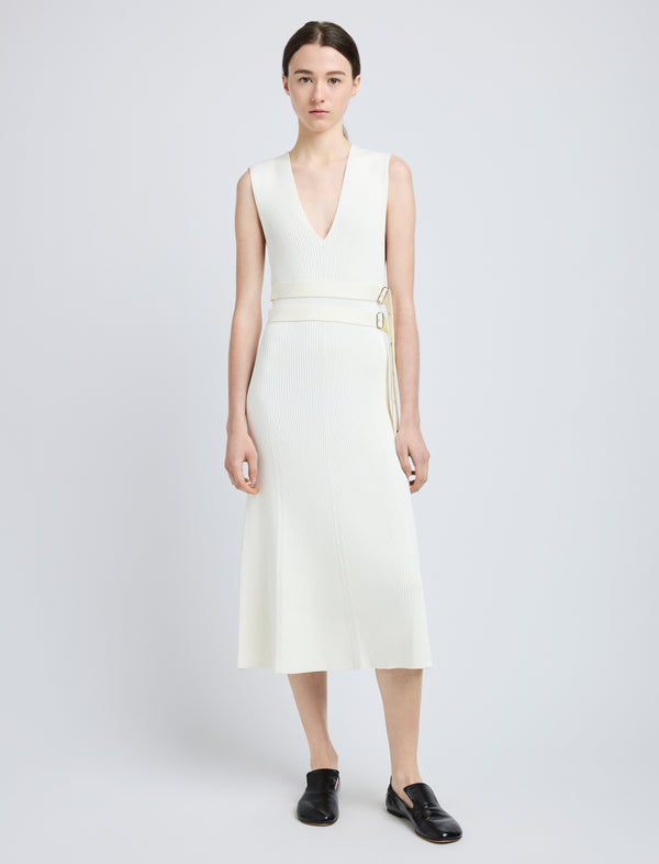 proenza schouler Proenza Schouler Madeline Dress in Rib Knit - Off White