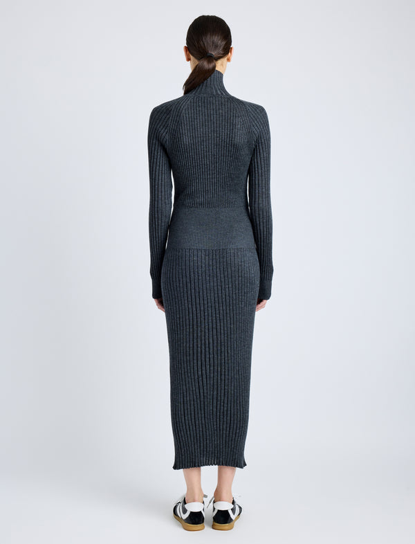 Proenza Schouler Proenza Schouler Maeve Dress In Superfine Merino Silk - Charcoal