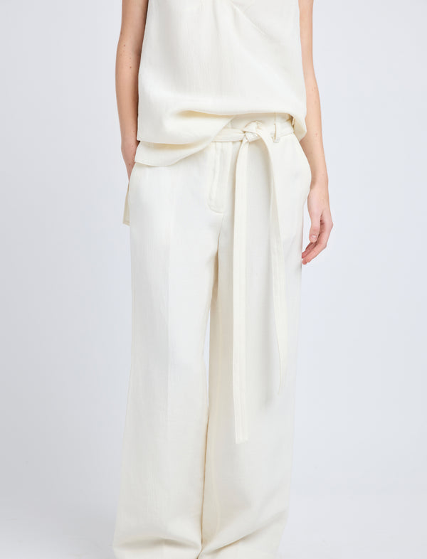 Proenza Schouler Proenza Schouler Maggi Pant In Cotton Viscose Linen - Ecru