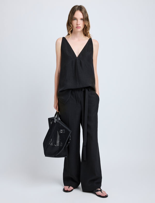proenza schouler Proenza Schouler Maggi Pant in Cotton Viscose Linen - Black