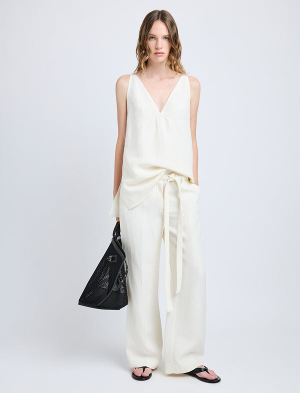 proenza schouler Proenza Schouler Maggi Pant in Cotton Viscose Linen - Ecru