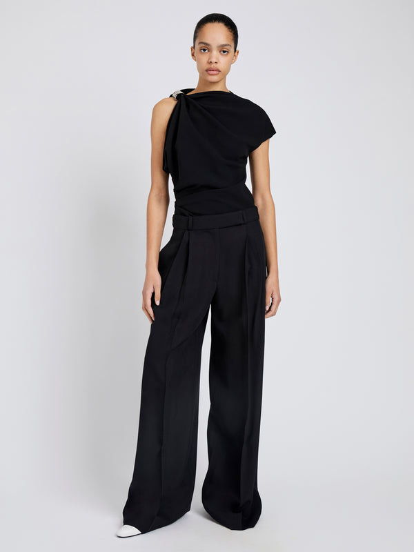 Proenza Schouler Proenza Schouler Malika Top In Matte Double Crepe - Black