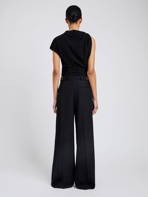 Proenza Schouler Proenza Schouler Malika Top In Matte Double Crepe - Black