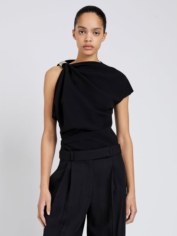 proenza schouler Proenza Schouler Malika Top in Matte Double Crepe - Black