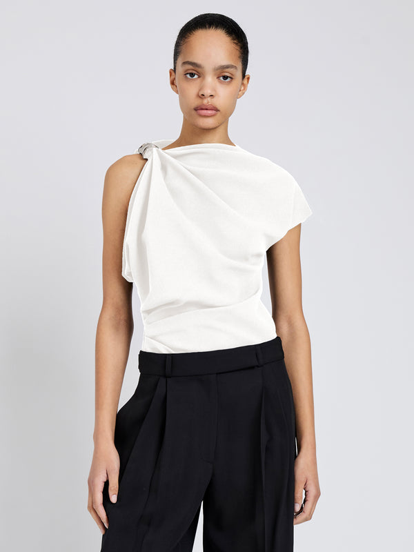proenza schouler Proenza Schouler Malika Top in Matte Double Crepe - White