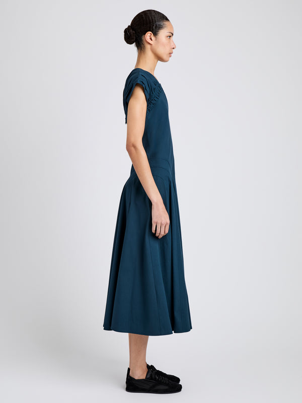 Proenza Schouler Proenza Schouler Manoela Dress In Eco Light Compact Poplin - Dark Spruce
