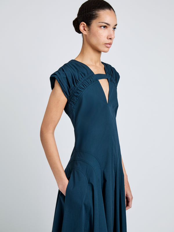Proenza Schouler Proenza Schouler Manoela Dress In Eco Light Compact Poplin - Dark Spruce