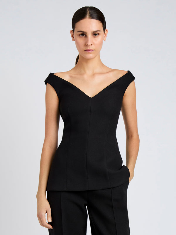 proenza schouler Proenza Schouler Mariam Top in Wool Scuba - Black