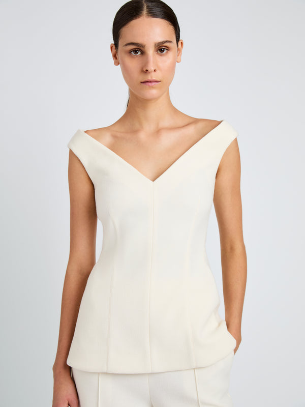 proenza schouler Proenza Schouler Mariam Top in Wool Scuba - Off White