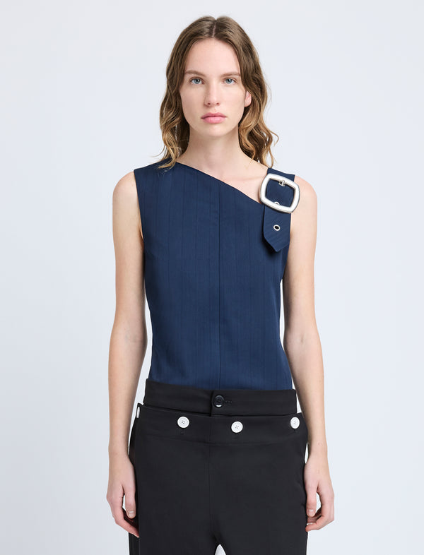 proenza schouler Proenza Schouler Marin Top in Technical Nylon Jacquard - Midnight