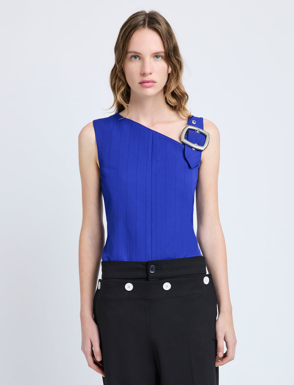 proenza schouler Proenza Schouler Marin Top in Technical Nylon Jacquard - Cobalt