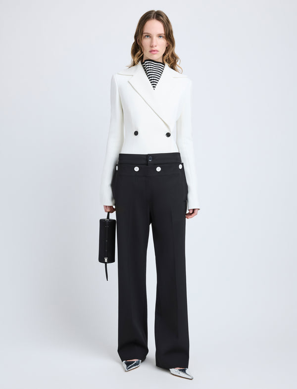 Proenza Schouler Proenza Schouler Marine Jacket In Bi-Stretch Suiting - Off White