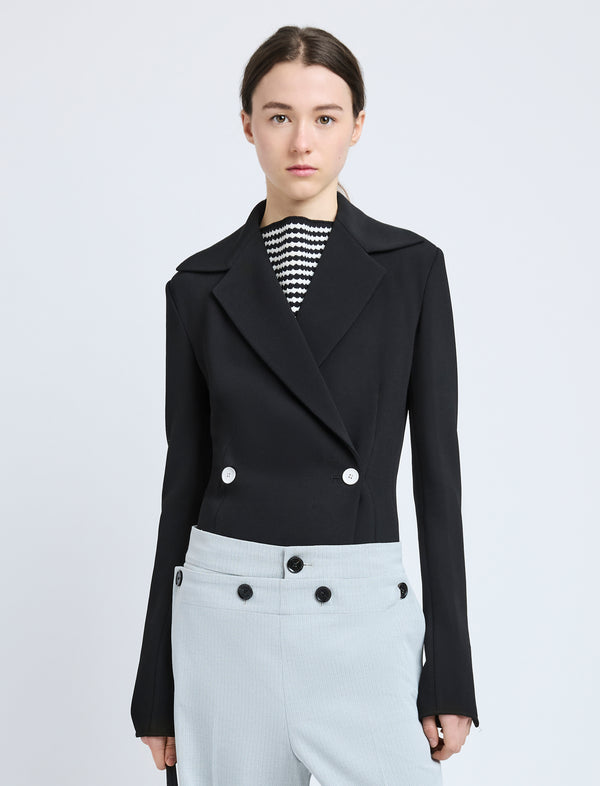 proenza schouler Proenza Schouler Marine Jacket in Bi-Stretch Suiting - Black