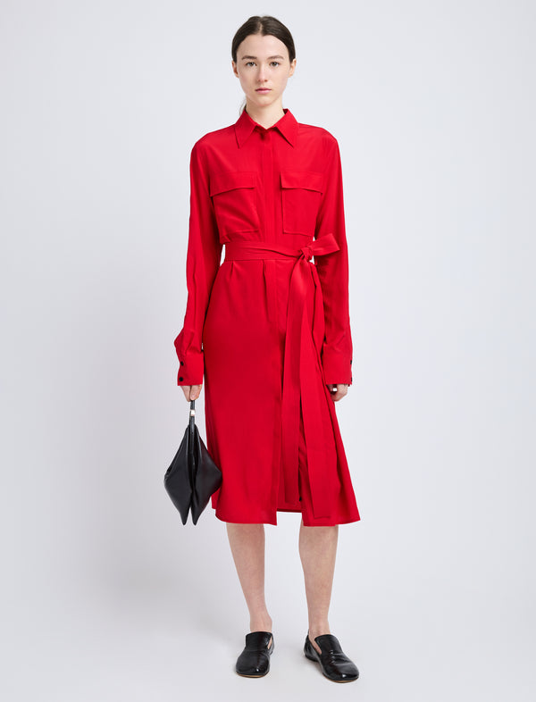 proenza schouler Proenza Schouler McKenna Dress in Stretch Silk Viscose - Red