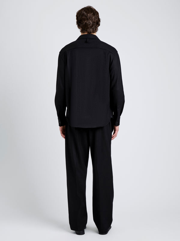 Proenza Schouler Proenza Schouler Mens Beni Shirt In Jersey Flannel - Black