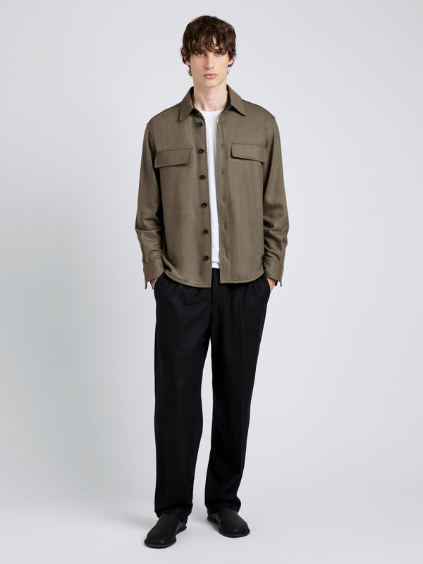 Proenza Schouler Proenza Schouler Mens Beni Shirt In Jersey Flannel - Taupe