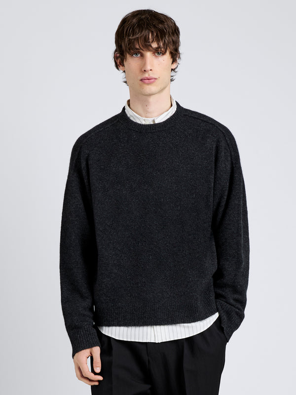 proenza schouler Proenza Schouler Mens Charles Sweater in Spongy Yak - Charcoal