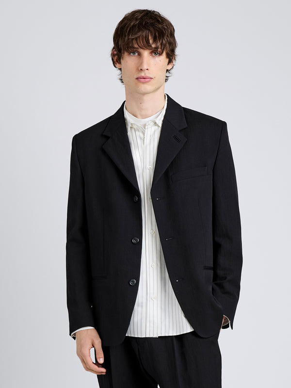 proenza schouler Proenza Schouler Mens James Jacket in Wool Suiting - Black