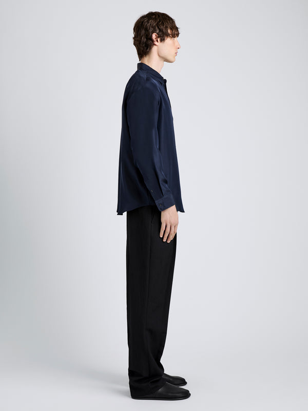 Proenza Schouler Proenza Schouler Mens Louis Shirt In Silk - Dark Navy