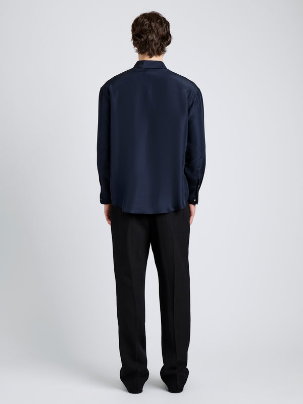 Proenza Schouler Proenza Schouler Mens Louis Shirt In Silk - Dark Navy