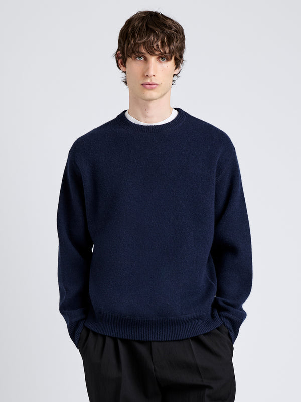 proenza schouler Proenza Schouler Mens Zach Sweater in Double Face - Navy