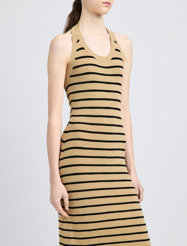 Proenza Schouler Proenza Schouler Meryl Dress In Matte Viscose Rib - Khaki Multi