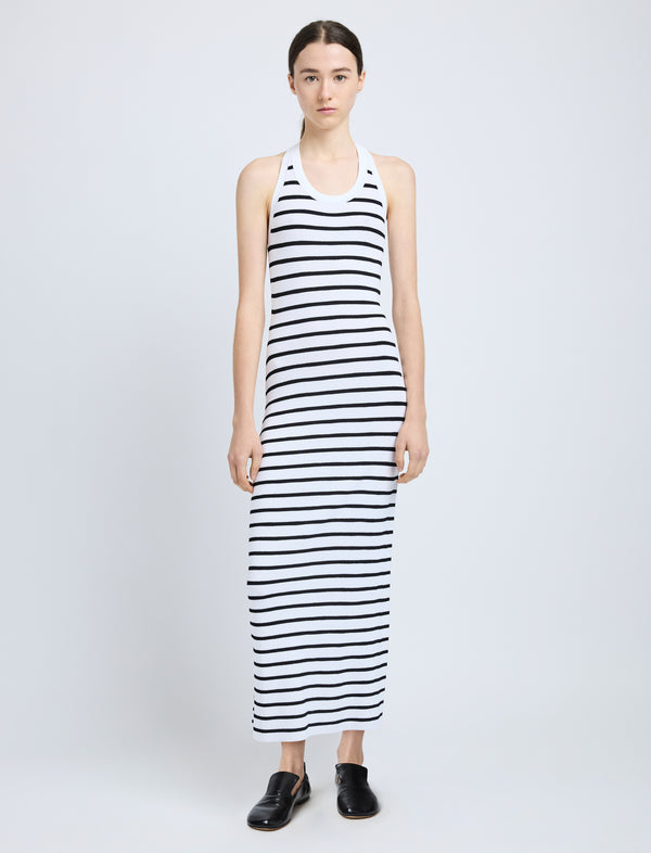 proenza schouler Proenza Schouler Meryl Dress in Matte Viscose Rib - White Multi
