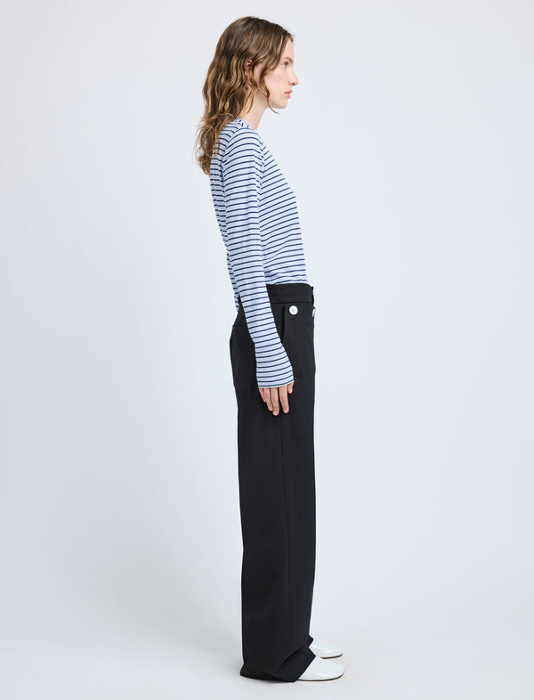 Proenza Schouler Proenza Schouler Mia T-Shirt In Cotton Stripe Jersey - Chambray Multi