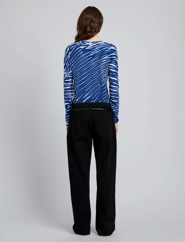Proenza Schouler Proenza Schouler Mia T-Shirt In Tie Dye Tissue Jersey - Blue Multi
