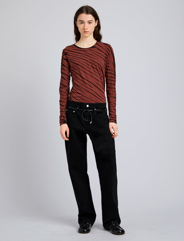 Proenza Schouler Proenza Schouler Mia T-Shirt In Tie Dye Tissue Jersey - Bark Multi