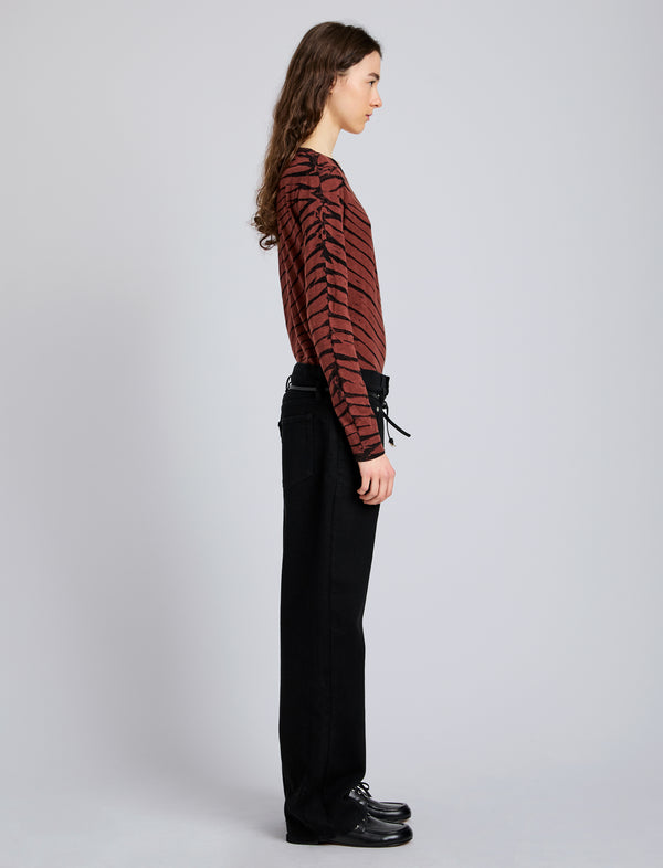 Proenza Schouler Proenza Schouler Mia T-Shirt In Tie Dye Tissue Jersey - Bark Multi