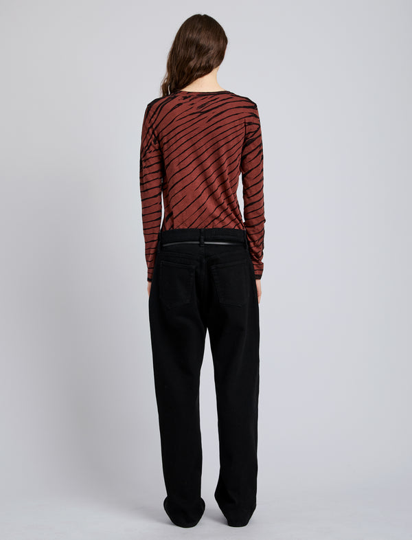 Proenza Schouler Proenza Schouler Mia T-Shirt In Tie Dye Tissue Jersey - Bark Multi