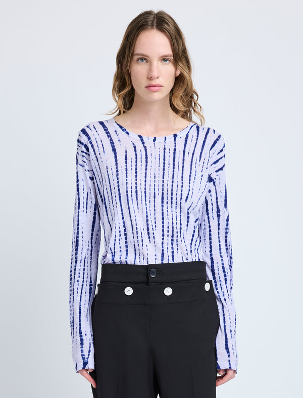 Proenza Schouler Proenza Schouler Mia T-Shirt In Tie Dye Tissue Jersey - Lilac Multi