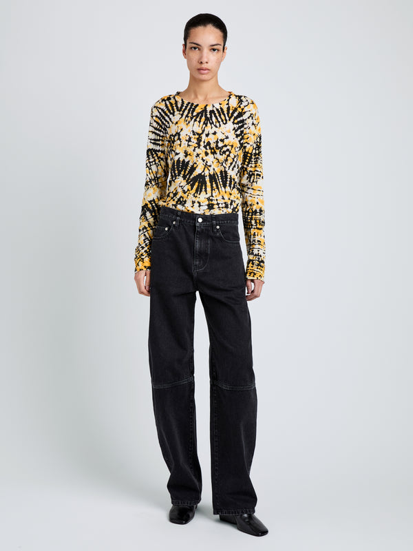 Proenza Schouler Proenza Schouler Mia Top In Tie Dye Tissue Jersey - Sun Multi