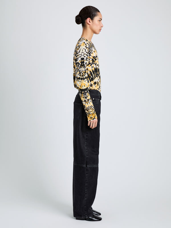 Proenza Schouler Proenza Schouler Mia Top In Tie Dye Tissue Jersey - Sun Multi