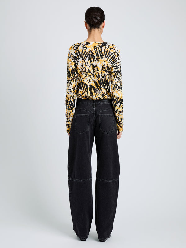 Proenza Schouler Proenza Schouler Mia Top In Tie Dye Tissue Jersey - Sun Multi