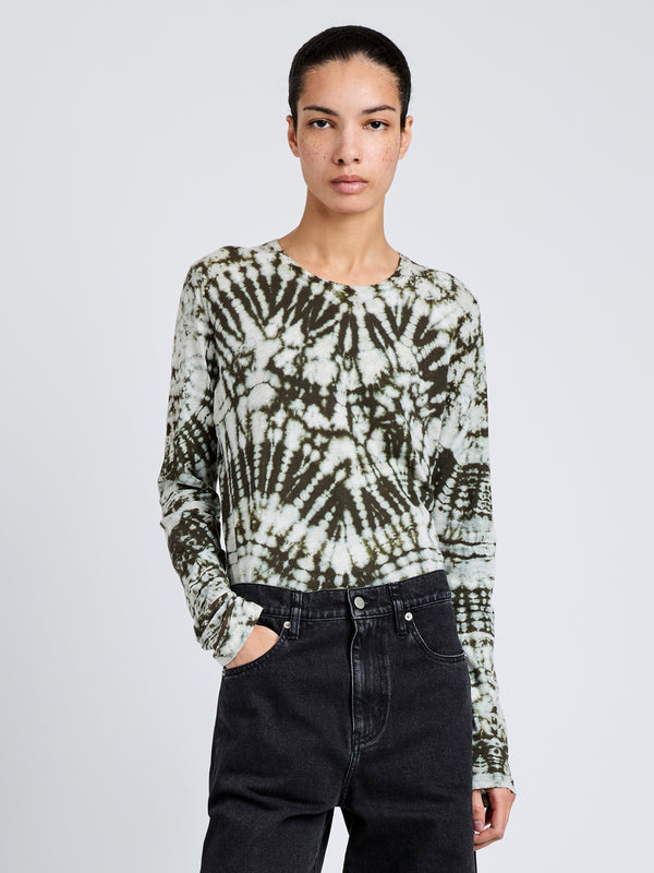 proenza schouler Proenza Schouler Mia Top in Tie Dye Tissue Jersey - Caper Multi