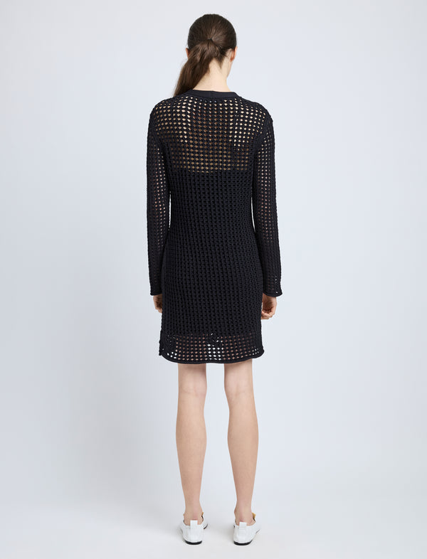 Proenza Schouler Proenza Schouler Micah Dress In Open Crochet - Black