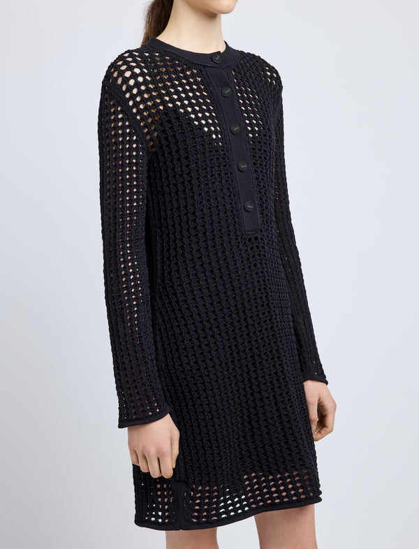 Proenza Schouler Proenza Schouler Micah Dress In Open Crochet - Black