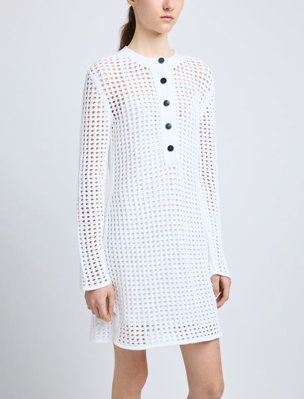 Proenza Schouler Proenza Schouler Micah Dress In Open Crochet - Off White