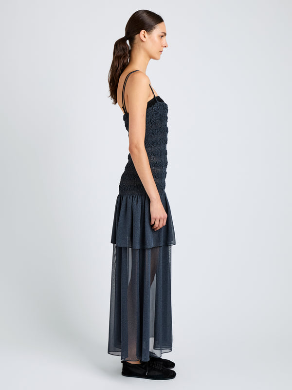 Proenza Schouler Proenza Schouler Michal Dress In Melange Georgette - Dark Navy