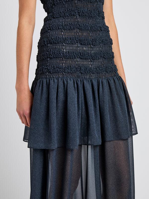 Proenza Schouler Proenza Schouler Michal Dress In Melange Georgette - Dark Navy