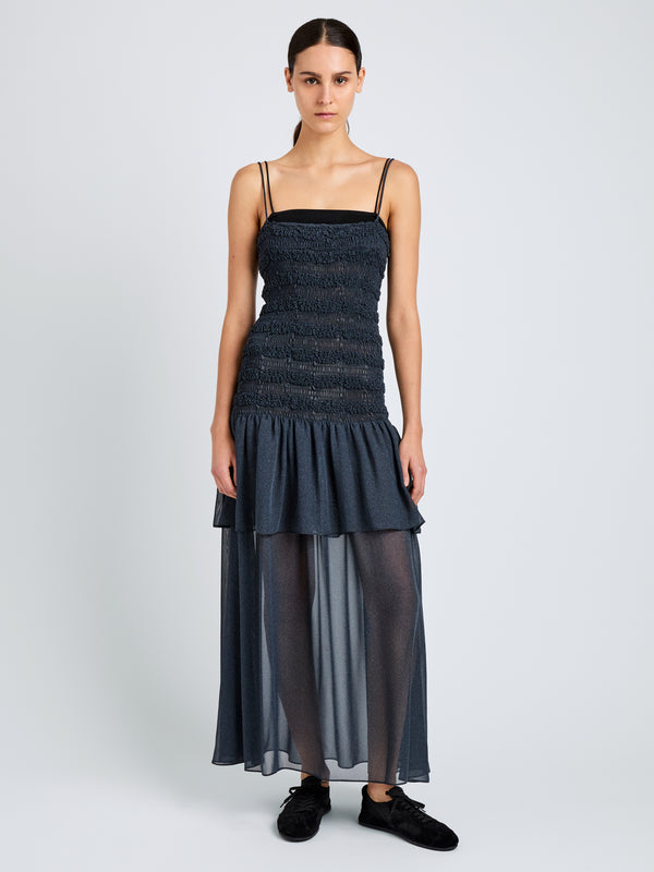 proenza schouler Proenza Schouler Michal Dress in Melange Georgette - Dark Navy