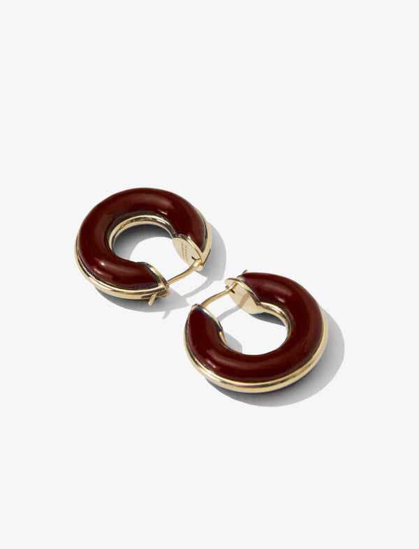 proenza schouler Proenza Schouler Mini Hoop Earrings - Brown