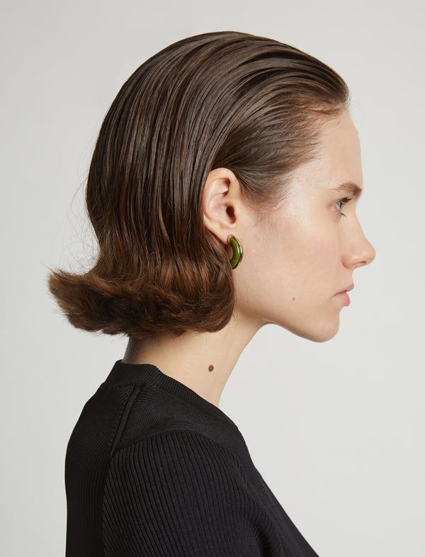 Proenza Schouler Proenza Schouler Mini Hoop Earrings - Olive