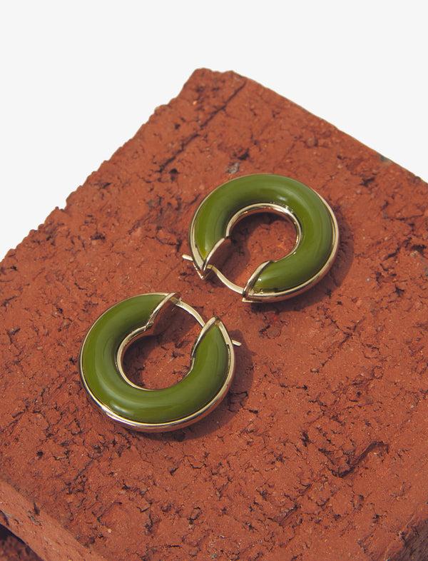 Proenza Schouler Proenza Schouler Mini Hoop Earrings - Olive