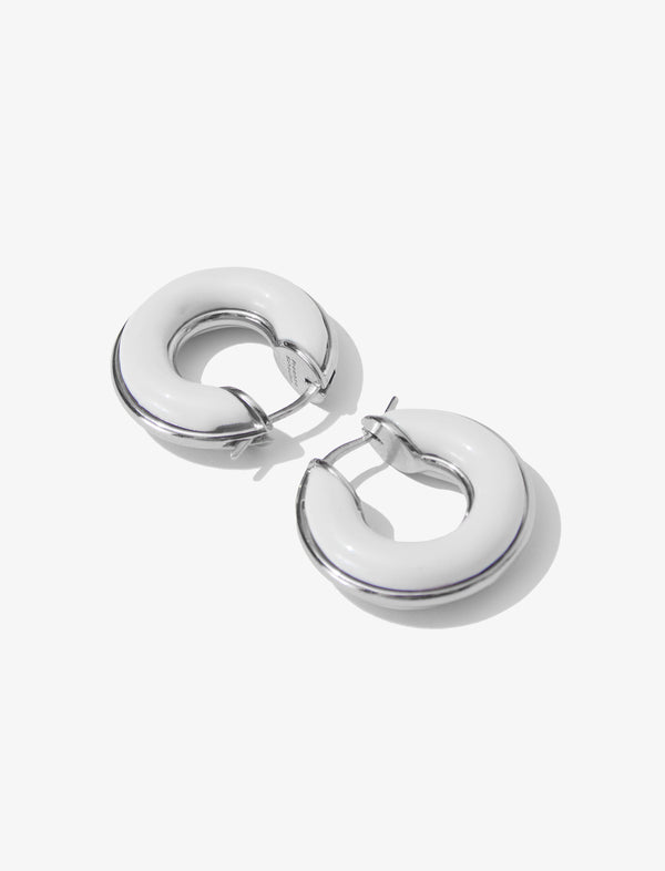 proenza schouler Proenza Schouler Mini Hoop Earrings - Optic White