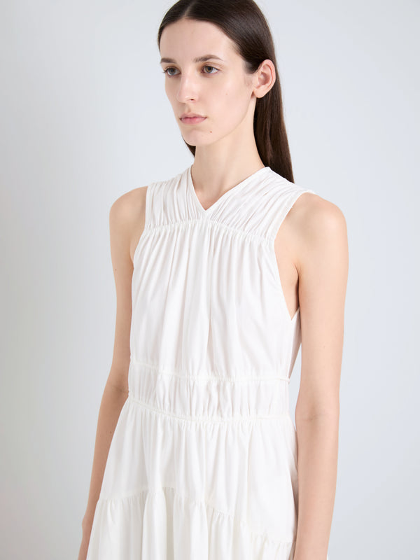 Proenza Schouler Proenza Schouler Misha Dress In Compact Eco Poplin - White