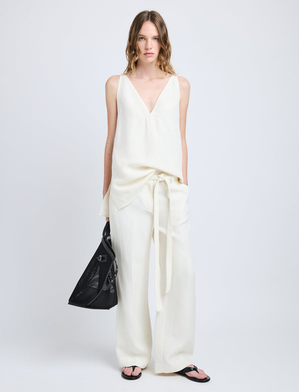 Proenza Schouler Proenza Schouler Mitchell Top In Cotton Viscose Linen - Ecru