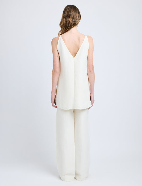 Proenza Schouler Proenza Schouler Mitchell Top In Cotton Viscose Linen - Ecru